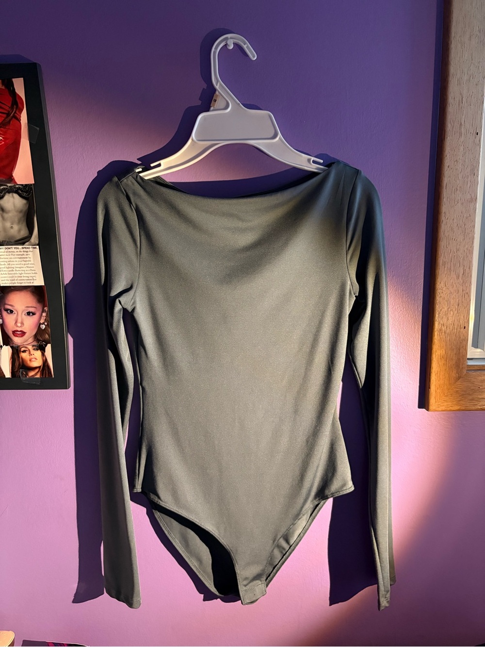 H&M Long Sleeve Body-Suit in a Grey-Blue Colour